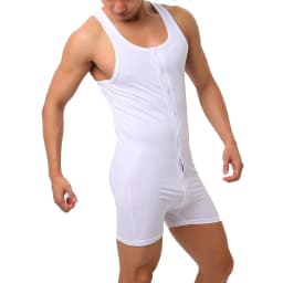 Superbody Sexy Leotard Undershirt Men Bodysuit Body Stocking Sexy Jumpsuit Wrestling Sport Cotton Top and Bottom Shaper Men Club