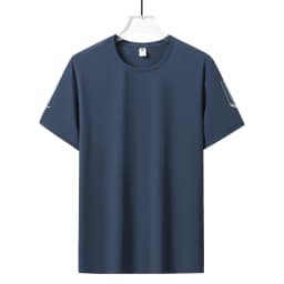 Summer Ice Silk High Elastic Men's Sports and Leisure T-shirt Comfortable Breathable Sweat-absorbing Quick Drying Top