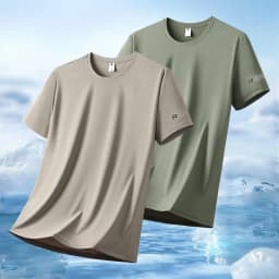 Summer Ice Silk High Elastic Men's Sports and Leisure T-shirt Comfortable Breathable Sweat-absorbing Quick Drying Top