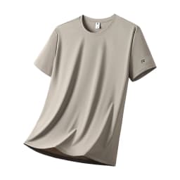 Summer Ice Silk High Elastic Men's Sports and Leisure T-shirt Comfortable Breathable Sweat-absorbing Quick Drying Top