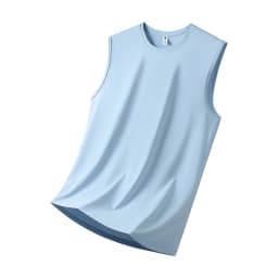 Summer Ice Silk High Elastic Men's Sports and Leisure T-shirt Comfortable Breathable Sweat-absorbing Quick Drying Top
