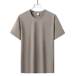 Summer Ice Silk High Elastic Men's Sports and Leisure T-shirt Comfortable Breathable Sweat-absorbing Quick Drying Top