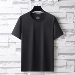 Summer Ice Silk High Elastic Men's Sports and Leisure T-shirt Comfortable Breathable Sweat-absorbing Quick Drying Top