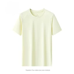 Summer Ice Silk High Elastic Men's Sports and Leisure T-shirt Comfortable Breathable Sweat-absorbing Quick Drying Top