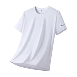 Summer Ice Silk High Elastic Men's Sports and Leisure T-shirt Comfortable Breathable Sweat-absorbing Quick Drying Top