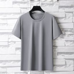 Summer Ice Silk High Elastic Men's Sports and Leisure T-shirt Comfortable Breathable Sweat-absorbing Quick Drying Top