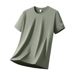 Summer Ice Silk High Elastic Men's Sports and Leisure T-shirt Comfortable Breathable Sweat-absorbing Quick Drying Top