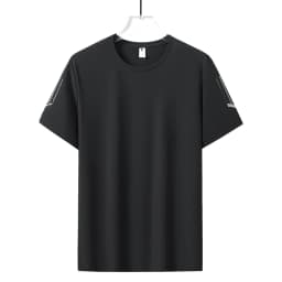 Summer Ice Silk High Elastic Men's Sports and Leisure T-shirt Comfortable Breathable Sweat-absorbing Quick Drying Top