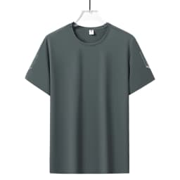Summer Ice Silk High Elastic Men's Sports and Leisure T-shirt Comfortable Breathable Sweat-absorbing Quick Drying Top
