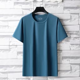 Summer Ice Silk High Elastic Men's Sports and Leisure T-shirt Comfortable Breathable Sweat-absorbing Quick Drying Top