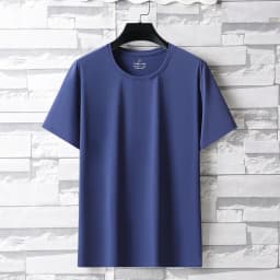 Summer Ice Silk High Elastic Men's Sports and Leisure T-shirt Comfortable Breathable Sweat-absorbing Quick Drying Top