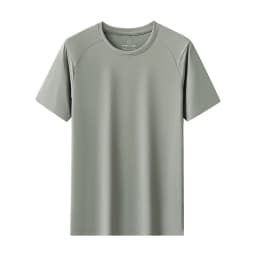Summer Ice Silk High Elastic Men's Sports and Leisure T-shirt Comfortable Breathable Sweat-absorbing Quick Drying Top
