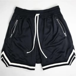 Men's Zippered Pocket Drawstring Shorts, Sportswear, Breathable, Quick Drying, Comfortable, Loose Fitting Color Matching Shorts,
