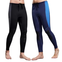 Mens Swim Pants 3mm Neoprene Wetsuit Pants Drawstring Color Block Rash Guard Leggings Beach Swimming Snorkeling Surfing Diving