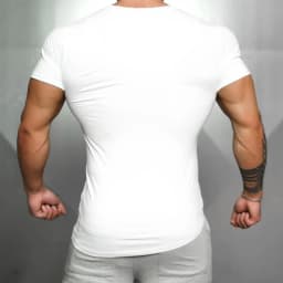 Solid Color Mens Running Sport Tee Tops Cotton Breathable Short Sleeve Slim Fit T-Shirt Gym Bodybuilding Fitness Training Shirt