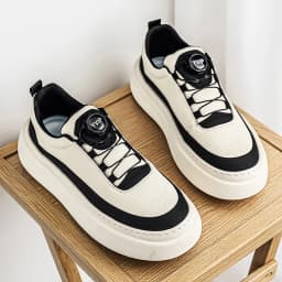 Spring and Autumn Men's Thick soled Board Shoes High quality Leather Casual Sports Shoes Comfortable Student Fashion White Shoes