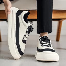 Spring and Autumn Men's Thick soled Board Shoes High quality Leather Casual Sports Shoes Comfortable Student Fashion White Shoes