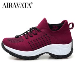 Women Walking Shoes Breathable Fly Weaving Sneakers Non Slip Casual Shoes 7 Color Size 35-45