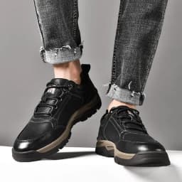 Non-slip Leather Men Hiking Shoes High Quality Man Casual Sneakers Comfortable Sport Shoes Breathable Retro Men Walking Sneakers