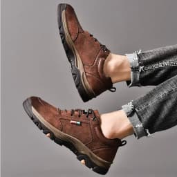 Non-slip Leather Men Hiking Shoes High Quality Man Casual Sneakers Comfortable Sport Shoes Breathable Retro Men Walking Sneakers