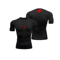 Anime Compression Shirt Men's Print Summer Short Sleeve Rash Guard Gym Workout T-Shirt Athletic Quick Dry Baselayer Undershirts