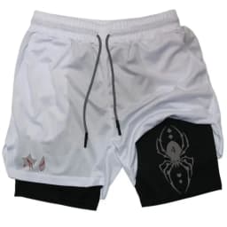Anime Hunter X Hunter Performance Shorts Men 2-in-1 Running Compression Shorts Training Sport Gym Quick Dry Shorts with Pockets