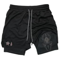 Anime Hunter X Hunter Performance Shorts Men 2-in-1 Running Compression Shorts Training Sport Gym Quick Dry Shorts with Pockets