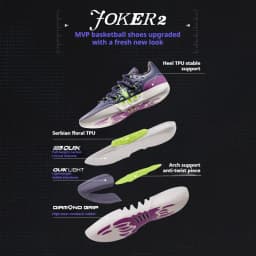 361 ° Joker 2 Low Men Basketball Shoes New Trendy Chic Breathable Shock-Absorbing Wear-resistant Male Sneakers 672611110