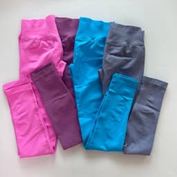 No Logo Gym Leggings Women Seamless Yoga Pants High Waist Low Ribbed Band Fitness Leggings Fitness Sweat Wicking Workout Tights