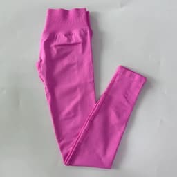 No Logo Gym Leggings Women Seamless Yoga Pants High Waist Low Ribbed Band Fitness Leggings Fitness Sweat Wicking Workout Tights