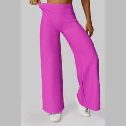 Women Wide-leg Yoga Pants High Waist Stretchy Solid Color Leggings Running Workout Casual Sports Straight-Leg Pants Femme
