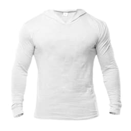 Plain Mens Hooded Running T-shirts Autumn Cotton Fitness Long Sleeve Hoodies Breathable Workout Gym Clothing Sports Muscle Shirt