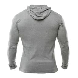 Plain Mens Hooded Running T-shirts Autumn Cotton Fitness Long Sleeve Hoodies Breathable Workout Gym Clothing Sports Muscle Shirt