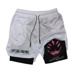 Anime Ryomen Sukuna Gym Shorts 2-In-1 Double Layer Men Workout Sports Jogging Sportwear Training Sport Shorts Male Summer Shorts
