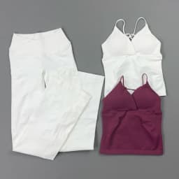 2 Piece Sports Set Women Back Tie Thin Strap Tank Top Crossover Waist Flare Yoga Pants Bootcut Leggings Gym Pilates Workout Suit