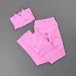 2 Piece Sports Set Women Back Tie Thin Strap Tank Top Crossover Waist Flare Yoga Pants Bootcut Leggings Gym Pilates Workout Suit