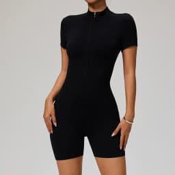 New Zipper Jumpsuit Women Short Sleeves Clothing Sportswear Woman Gym Yoga Sport Sets Nylon Workout Sets Women Tracksuit