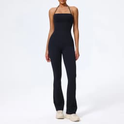 New Summer Women Sleeveless Hang Neck Jumpsuit Backless Flared Activewear Female Yoga Clothes Sport Outfit For Woman Overalls