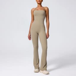 New Summer Women Sleeveless Hang Neck Jumpsuit Backless Flared Activewear Female Yoga Clothes Sport Outfit For Woman Overalls