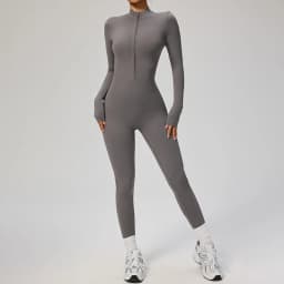 SOISOU Zipper Jumpsuit Women Quick Dry Clothing Sportswear Woman Gym Yoga Sport Sets Spandex Nylon Workout Sets Women Tracksuit