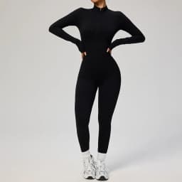 SOISOU Zipper Jumpsuit Women Quick Dry Clothing Sportswear Woman Gym Yoga Sport Sets Spandex Nylon Workout Sets Women Tracksuit