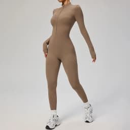 SOISOU Zipper Jumpsuit Women Quick Dry Clothing Sportswear Woman Gym Yoga Sport Sets Spandex Nylon Workout Sets Women Tracksuit