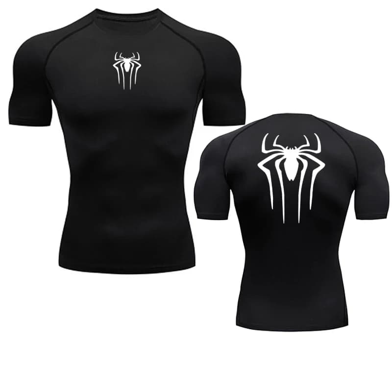 Top Sports Running Shirt Men T-shirt Fitness Short T-shirt Quick Dry Work Out Gym Tights Muscle Shirt Compression MMA Rashgarda