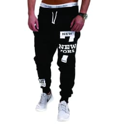 Letter Graphic Print Sweatpants for Men Hip Hop Joggers Sports Athletic Pants for Workout Casual Elastic Waist Lounge Trousers