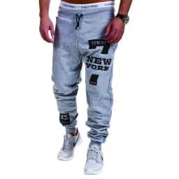 Letter Graphic Print Sweatpants for Men Hip Hop Joggers Sports Athletic Pants for Workout Casual Elastic Waist Lounge Trousers