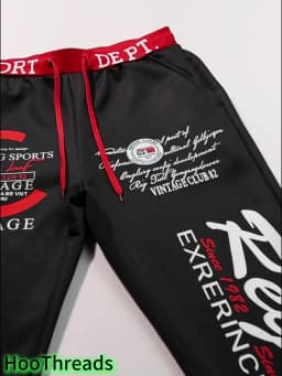 Letter Graphic Print Sweatpants for Men Hip Hop Joggers Sports Athletic Pants for Workout Casual Elastic Waist Lounge Trousers
