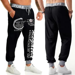 Letter Graphic Print Sweatpants for Men Hip Hop Joggers Sports Athletic Pants for Workout Casual Elastic Waist Lounge Trousers