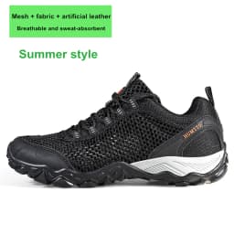 HUMTTO Waterproof Shoes for Men Hiking Shoes Leather Mens Sports Luxury Designer Outdoor Climbing Trekking Walking Sneakers Man
