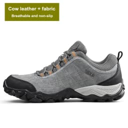 HUMTTO Waterproof Shoes for Men Hiking Shoes Leather Mens Sports Luxury Designer Outdoor Climbing Trekking Walking Sneakers Man