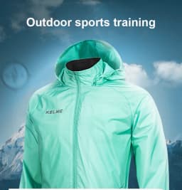 KELME Men's Waterproof Jacket Windbreaker Soccer Training Lightweight Training Outwear Quick Dry Coat 8163WT1001